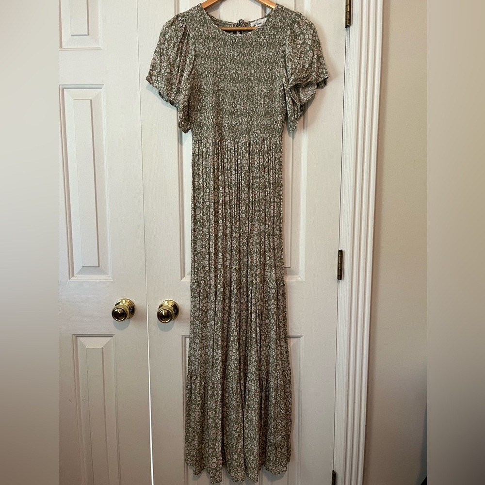Small Green Floral Maxi Dress